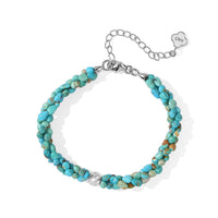 D''Joy Premium Sonoran Turquoise Bracelet in Rhodium Over Sterling Silver (6.5-7In) 35.00 ctw