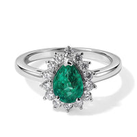 AAA Kagem Zambian Emerald and Luxuriant Lab Grown Diamond G-H SI 1.60 ctw Ring in 10K White Gold (Size 7.0)