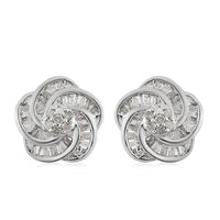 Natural Champagne Diamond Stud Earrings in Platinum Over Sterling Silver 0.50