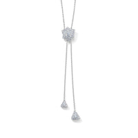 Clarte Moissanite Morning Bloom Necklace (18-20 Inches) in Sterling Silver 1.78 ctw