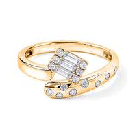 Clarte Moissanite Ametry Ring in 14K YG Over Sterling Silver (Size 10.0) 0.35 ctw