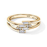 Clarte Moissanite Rayon Ring in 14K YG Over Sterling Silver (Size 10.0) 0.29 ctw