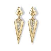 Clarte Moissanite Hasta Lucis Earrings in 14K YG Over Sterling Silver 0.28 ctw