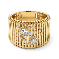Clarte Moissanite (Pear 4x3mm) Netra Ring in 14K YG Over Sterling Silver (Size 10.0) 0.34 ctw