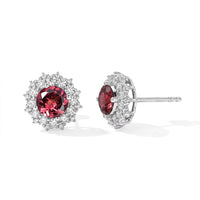 D'Joy Usambara Color Change Garnet, Moissanite Earrings in Rhodium Plating Over Sterling Silver 2.75 ctw