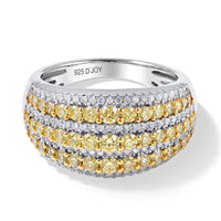 D''Joy Natural Yellow and White Diamond I3 1.50 ctw Ring in Rhodium Over Sterling Silver (Size 8.0)