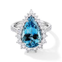Chairman Vault Collection Rhapsody 950 Platinum AAAA Santa Maria Aquamarine, Diamond (EF-VS) Ring (Size 7.0) (8.85 g) 6.95 ctw