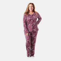 Amanda Paige Green Print Pajama Set - 2X