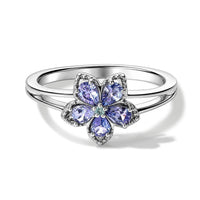 D''Joy Tanzanite and Paraiba Tourmaline 0.80 ctw Ring in Rhodium Over Sterling Silver (Size 10.0)