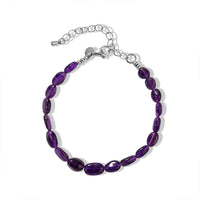 EverTrue Premium African Amethyst Bracelet in Stainless Steel (7.25 In) 25.00 ctw