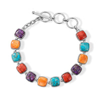 Multi Gemstone Bracelet in Sterling Silver (7.50 In) 19.25 ctw