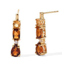 EverTrue Cherry Citrine, Multi Gemstone Fancy Earrings in 18K YG Plated 2.85 ctw