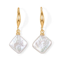 White Keshi Earring in Silvertone