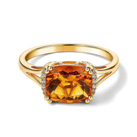 EverTrue Santa Ana Madeira Citrine ,White Zircon Ring in 18K YG Plated (Size 10.0) 4.00 ctw
