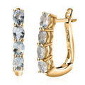 D'Joy Premium Mangoro Aquamarine 1.20 ctw Huggie Hoop Earrings in 14K Yellow Gold Over Sterling Silver - Sticky add to cart bar
