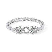 EverTrue Natural Jade and Chrome Diopside 24.25 ctw Bracelet in Platinum Bond (6.50 In)