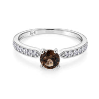Hebei Peridot and Simulated Diamond 0.53 ctw Ring in Sterling Silver (Size 7.5)