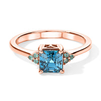 Luxoro AAA Cambodian Blue Zircon and Paraiba Tourmaline 2.40 ctw Ring in 10K Rose Gold (Size 7.0)