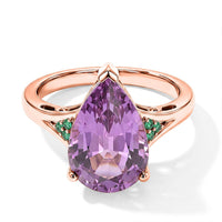 Luxoro 10K Rose Gold AAA Patroke Kunzite, Paraiba Tourmaline and Diamond (I2) Aqua crown Ring (Size 10.0) 4.60 ctw