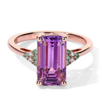 Luxoro 10K Rose Gold AAA Patroke Kunzite, Paraiba Tourmaline and Diamond (I2) Aqua crown Ring (Size 10.0) 4.60 ctw