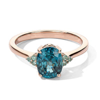 Luxoro AAA Cambodian Blue Zircon and Paraiba Tourmaline 2.75 ctw Ring in 10K Rose Gold (Size 7.0)