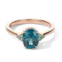 Luxoro AAA Cambodian Blue Zircon and Paraiba Tourmaline 2.75 ctw Ring in 10K Rose Gold (Size 7.0)