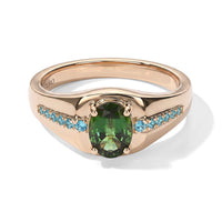 Luxoro 10K Rose Gold Premium Mint and Paraiba Tourmaline Men''s Ring (Size 10.0) (5.25 g) 1.50 ctw
