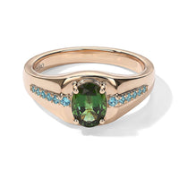 Luxoro 10K Rose Gold Premium Mint and Paraiba Tourmaline Men''s Ring (Size 10.0) (5.25 g) 1.50 ctw