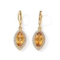 EverTrue Brazilian Citrine, White Zircon Earrings in 18K YG Plated 6.10 ctw