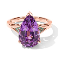 Luxoro 10K Rose Gold AAA Patroke Kunzite, Paraiba Tourmaline Ring (Size 10.0) 8.30 ctw
