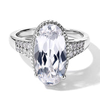 EverTrue Lab Created White Sapphire Ring in Platinum Bond (Size 10.0) 7.25 ctw