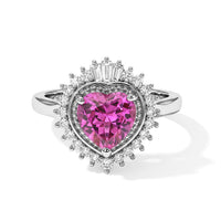 EverTrue Lab Created Pink Sapphire and Moissanite 2.85 ctw Ring in Platinum Bond (Size 7.0)