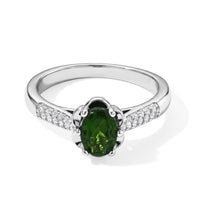 EverTrue Chrome Diopside and Simulated Diamond 1.00 ctw Ring in Platinum Bond (Size 10.0)