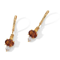 EverTrue Santa Ana Madeira Citrine, White Topaz Earrings in 18K YG Plated 2.10 ctw
