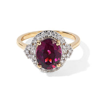 Certified and Appraised Luxoro 10K Yellow Gold AAA Radiant Ember Garnet, Diamond (I2) (0.35 cts) Ring (Size 10.0) 3.45 ctw
