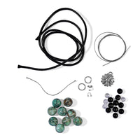 GCS Green Jasper, Black Agate and Crystal Necklace Kit in Silvertone 87.80 ctw