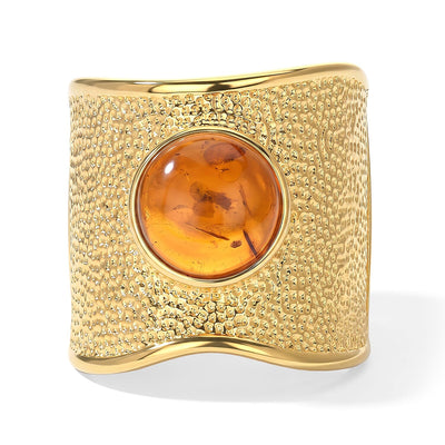 EverTrue Amber Fancy Ring in 18K YG Plated (Size 7) 1.00 ctw