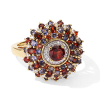 D''Joy Mozambique Garnet, Multi Gemstone Ring in 18K Vermeil YG Over Sterling Silver (Size 10.0) 2.85 ctw