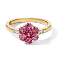 D''Joy Tanzanian Wine Garnet and Diamond 1.65 ctw Ring in 18K Vermeil Yellow Gold Over Sterling Silver (Size 9.0)