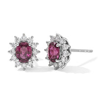 D'Joy Tanzanian Wine Garnet, Moissanite Earrings in Rhodium Over Sterling Silver 1.20 ctw