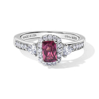 D''Joy Premium Tanzanian Wine Garnet and Moissanite 1.20 ctw Ring in Rhodium Over Sterling Silver (Size 7.0)