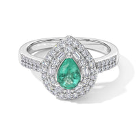 D''Joy AAA Boyaca Colombian Emerald and Moissanite 1.00 ctw Ring in Rhodium Over Sterling Silver (Size 7.0)