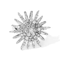 D''Joy Moissanite 2.40 ctw Cluster Ring in Rhodium Over Sterling Silver (Size 7.0)