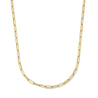14K Yellow Gold Hollow Paperclip 3mm Necklace (24 Inches) (4.30 g)