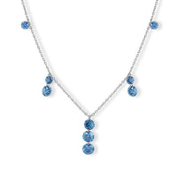 Luxuriant Lab Grown Blue Diamond (IR) SI 2.00 ctw Necklace in Rhodium Over Sterling Silver 20 Inches