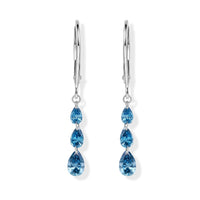 Lab Grown Blue Diamond (IR) SI 1.00 ctw Earrings in Rhodium Over Sterling Silver