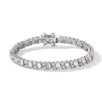 D''Joy Moissanite 9.40 ctw Cluster Bracelet in Rhodium Over Sterling Silver (6.50 In)