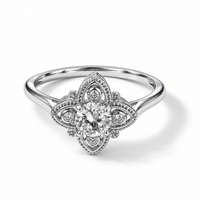 Moissanite & Simulated Diamond 1.20 ctw Ring in Silvertone (Adjustable)