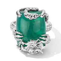 EverTrue Verde Onyx, White Zircon Ring in Platinum Bond (Size 10.0) 18.75 ctw