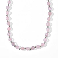 EverTrue Galilea Rose Quartz 90.00 ctw Necklace (20 Inches) in Stainless Steel